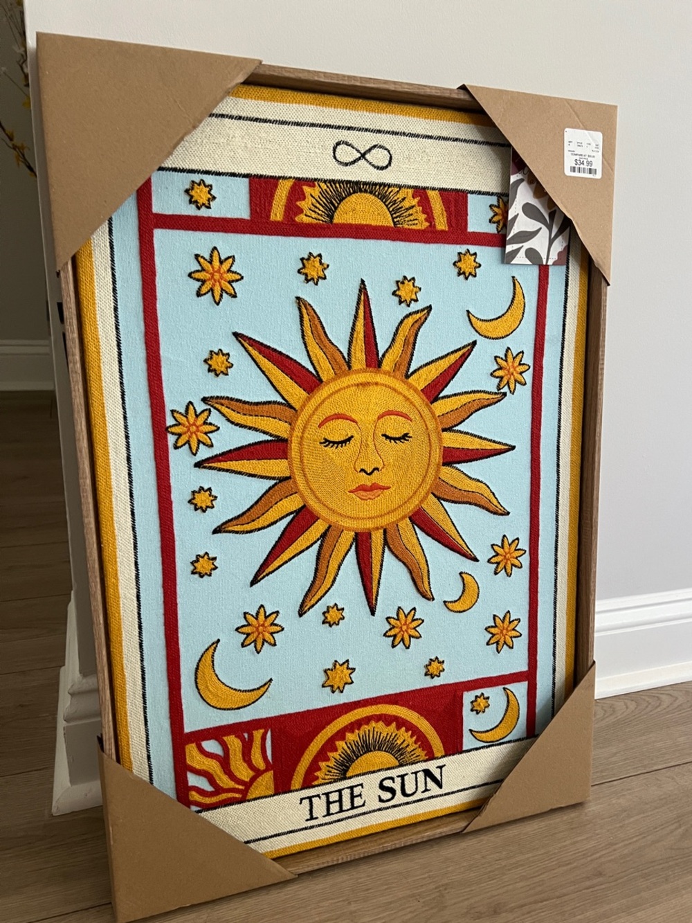 Tarot-Inspired 'The Sun' Wall Tapestry textile BP home woven artistry RARE